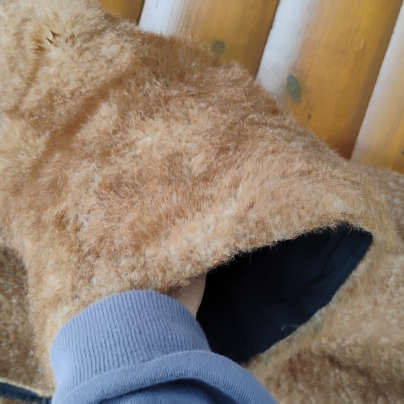 STRIKING & WARM BOHO Coat FAUX FUR Hooded GRIZZLY Size X-3X ROMAN - Picture 9 of 15